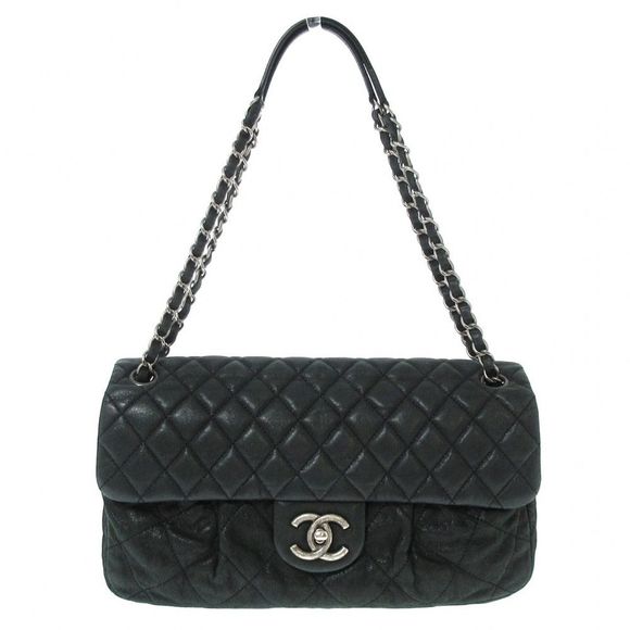 Chanel Matelasse Flap Bag Chain Shoulder Silver Metal Fittings Sparkle Leather - Picture 1 of 6